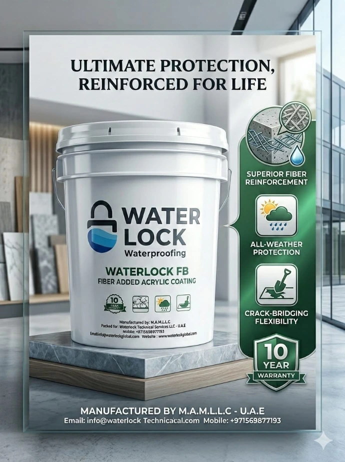 Waterlock FB fiber-reinforced acrylic waterproofing coating